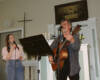 Heidi Simelius ja Pekka Simojoki esittivät lauluja yhdessä....